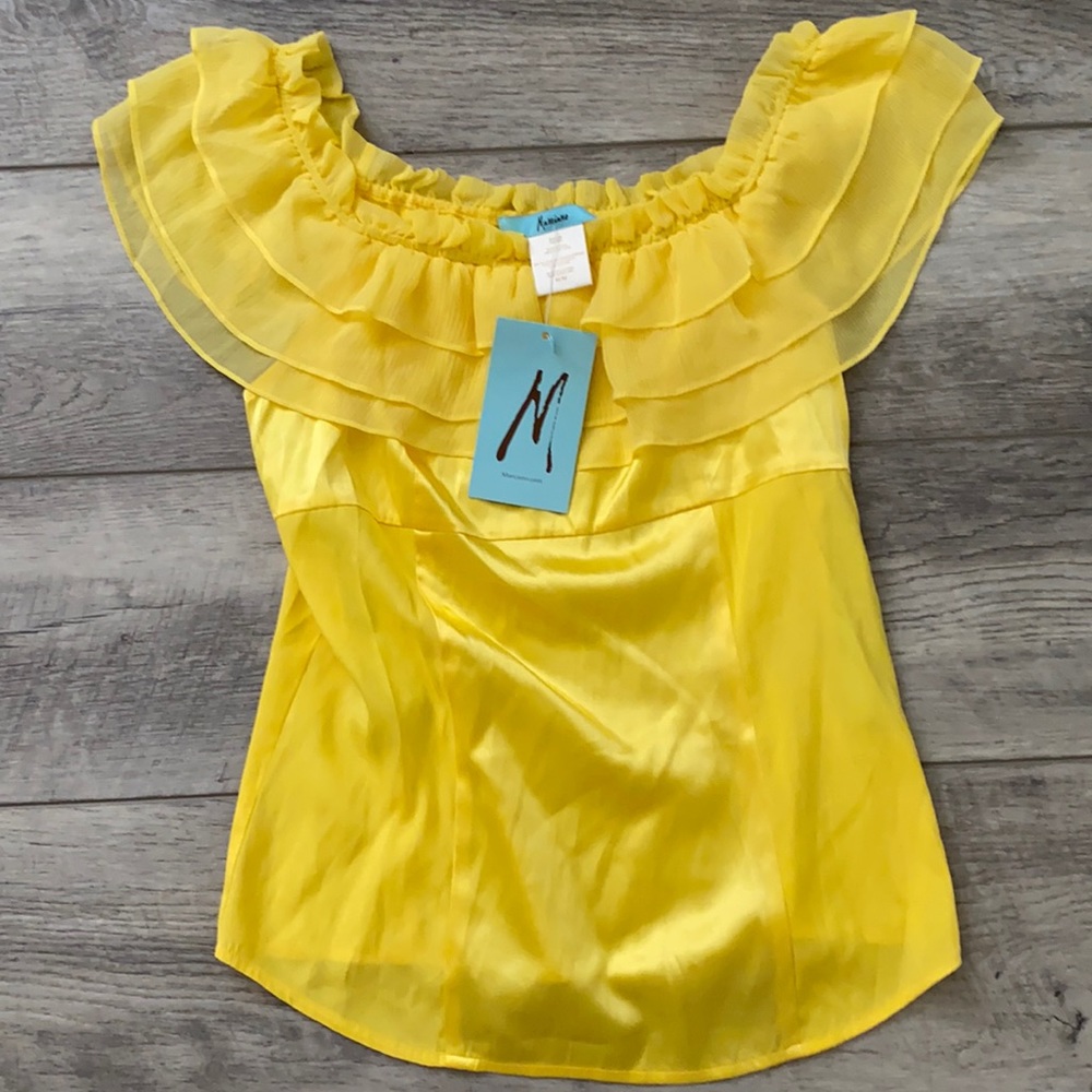 Marciano Yellow Silk Top